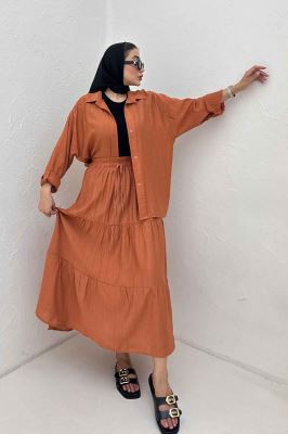 ست شومیز و دامن کریشه ناژین