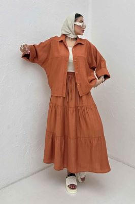 شومیز مانتویی کریشه مچ پهن