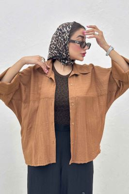 شومیز مانتویی کریشه مچ پهن