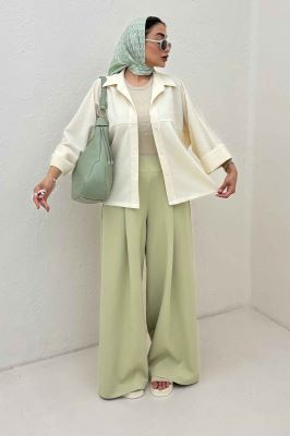 شومیز مانتویی پفکی مچ پهن