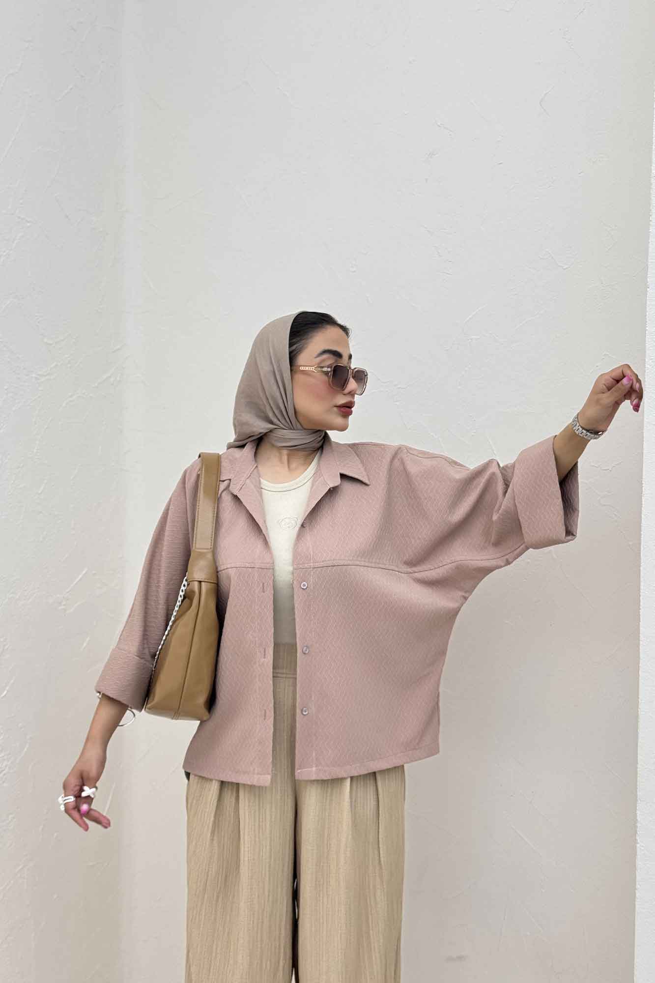 شومیز مانتویی پفکی مچ پهن