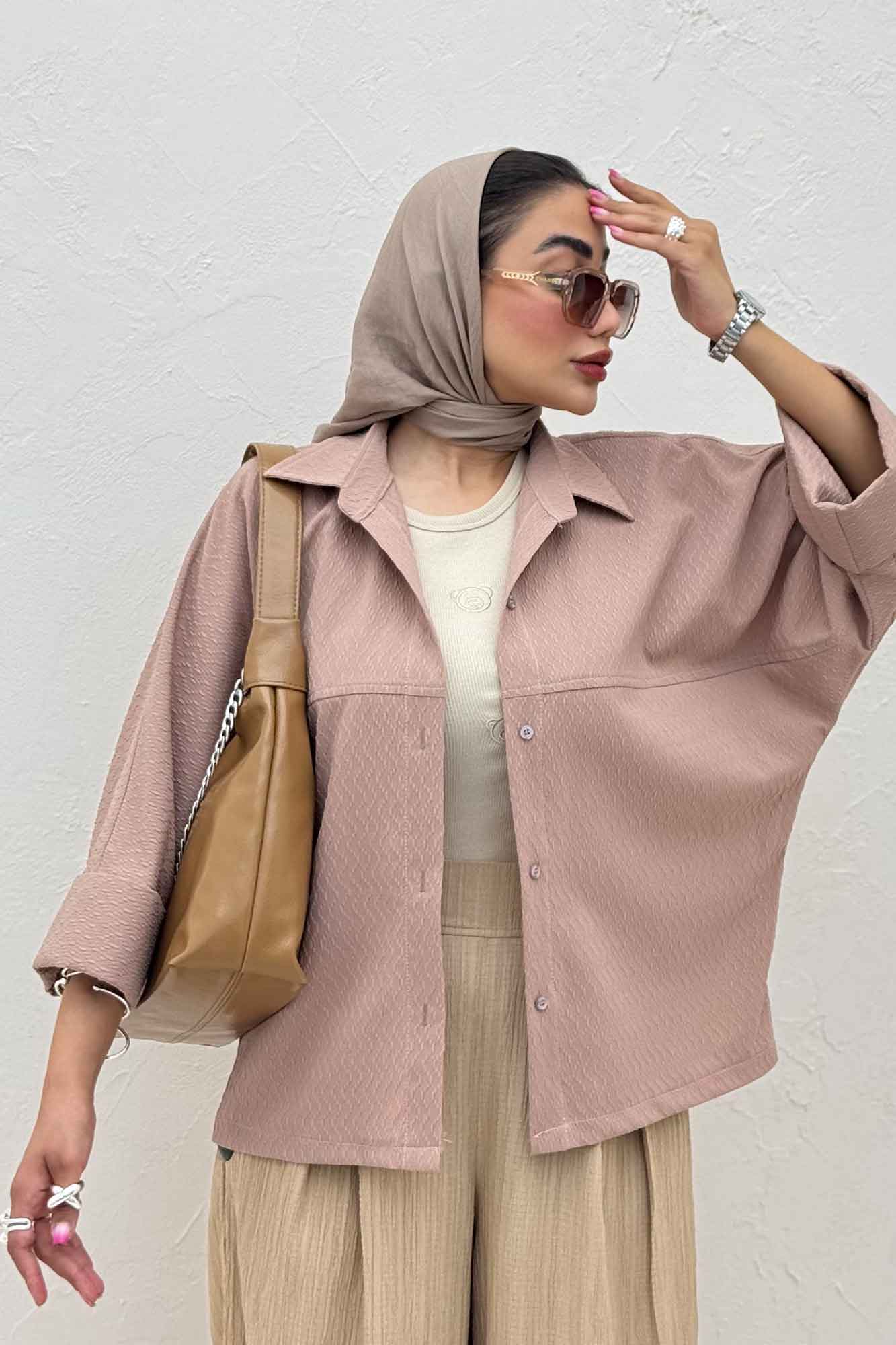 شومیز مانتویی پفکی مچ پهن