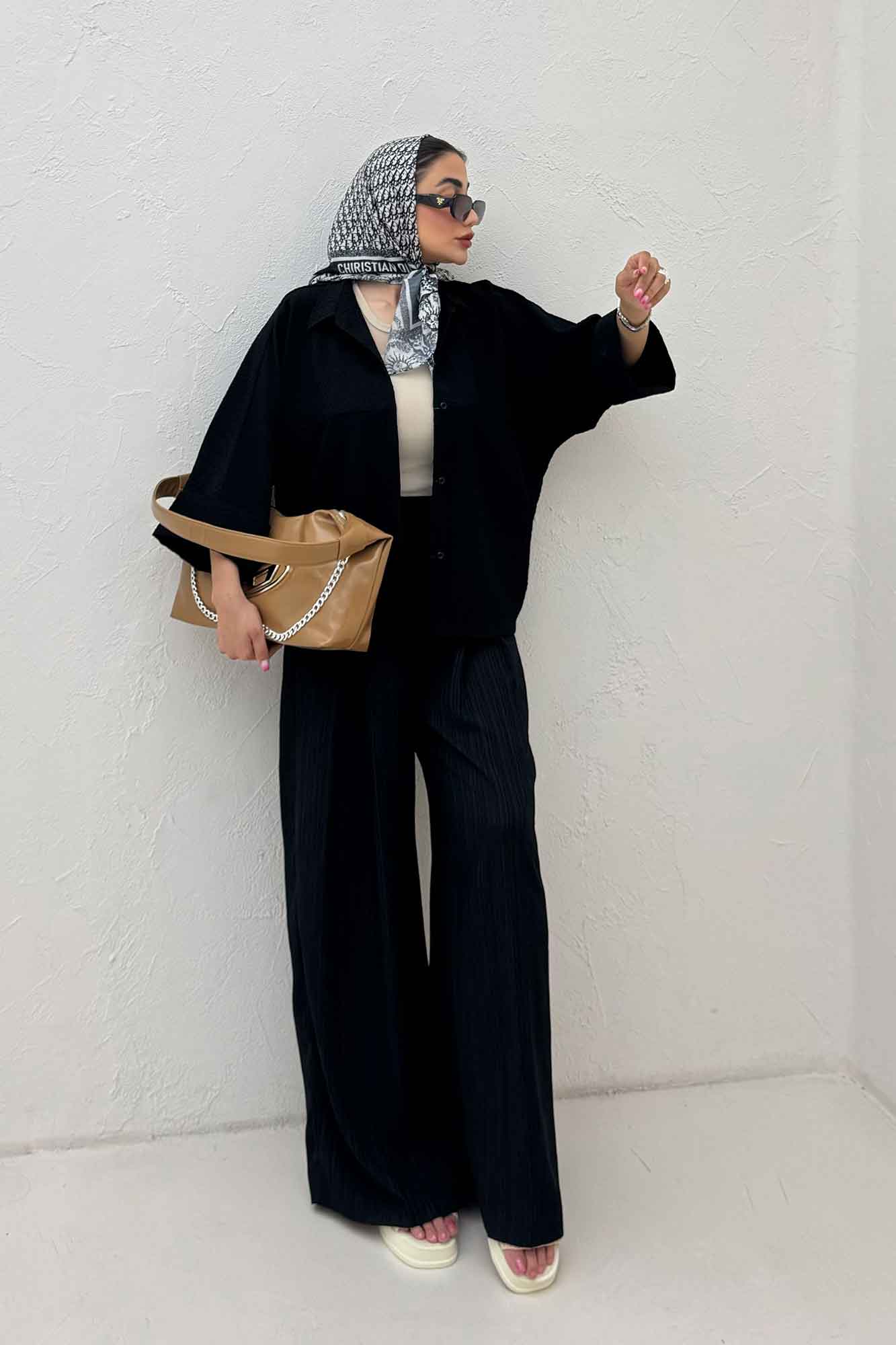 شومیز مانتویی پفکی مچ پهن