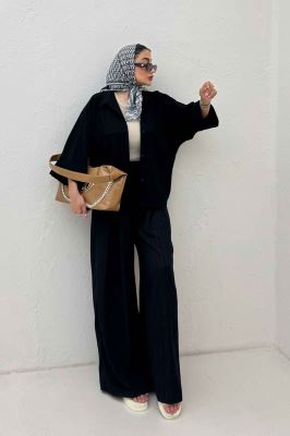 شومیز مانتویی پفکی مچ پهن