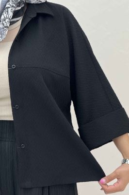 شومیز مانتویی پفکی مچ پهن