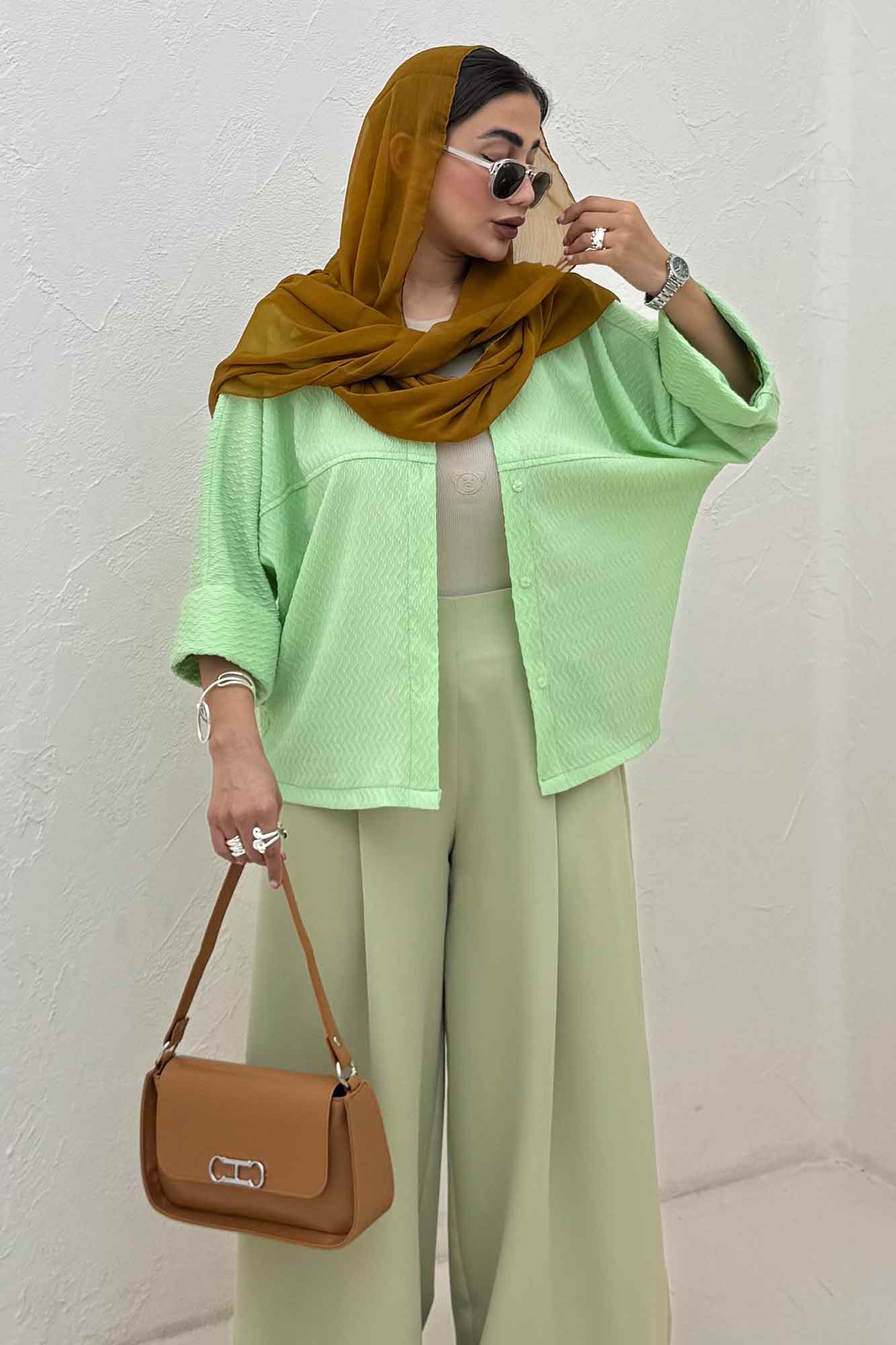 شومیز مانتویی پفکی مچ پهن