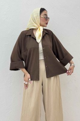 شومیز مانتویی پفکی مچ پهن