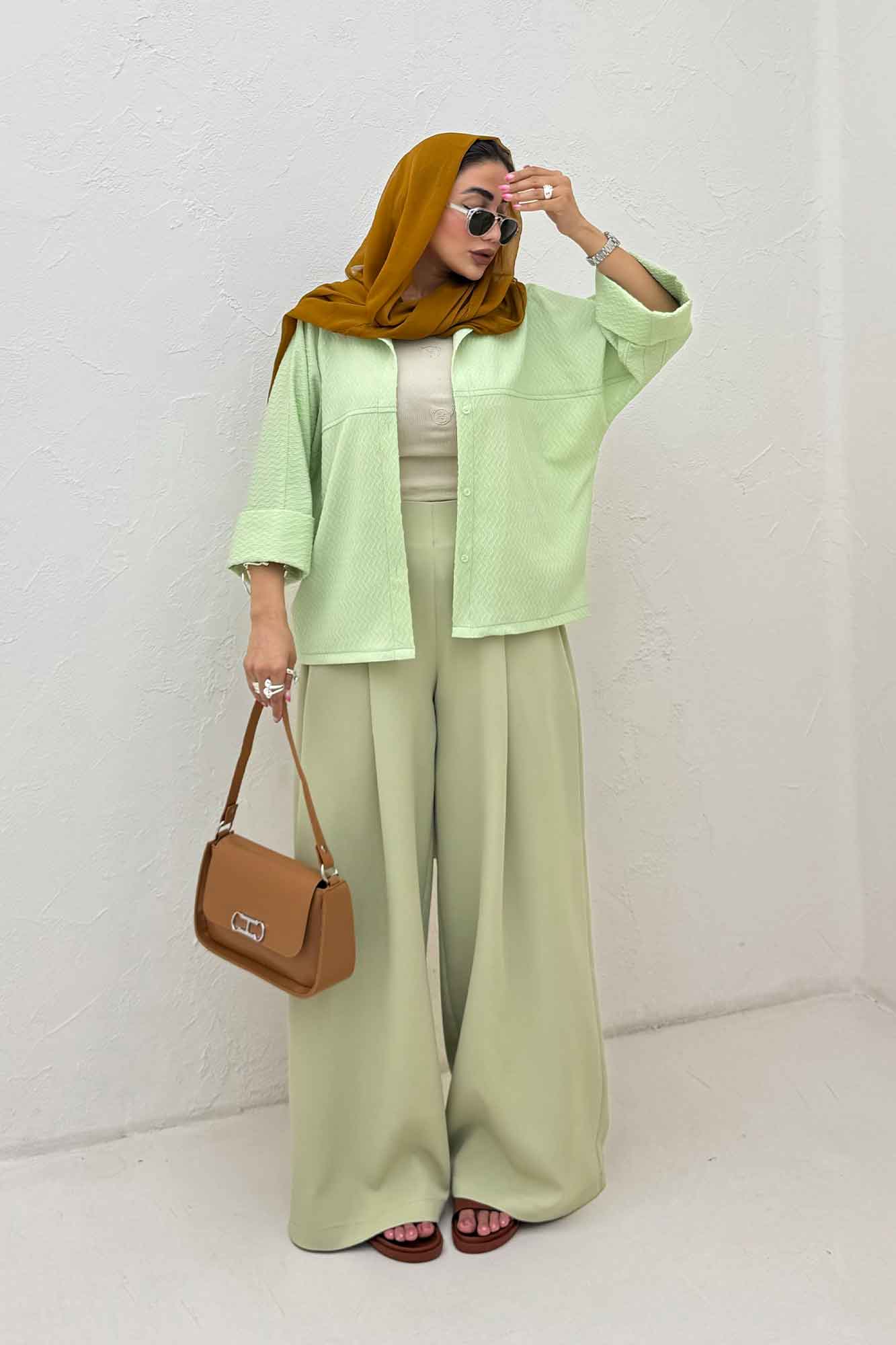 شومیز مانتویی پفکی مچ پهن