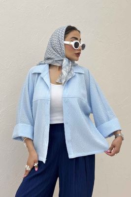 شومیز مانتویی پفکی مچ پهن