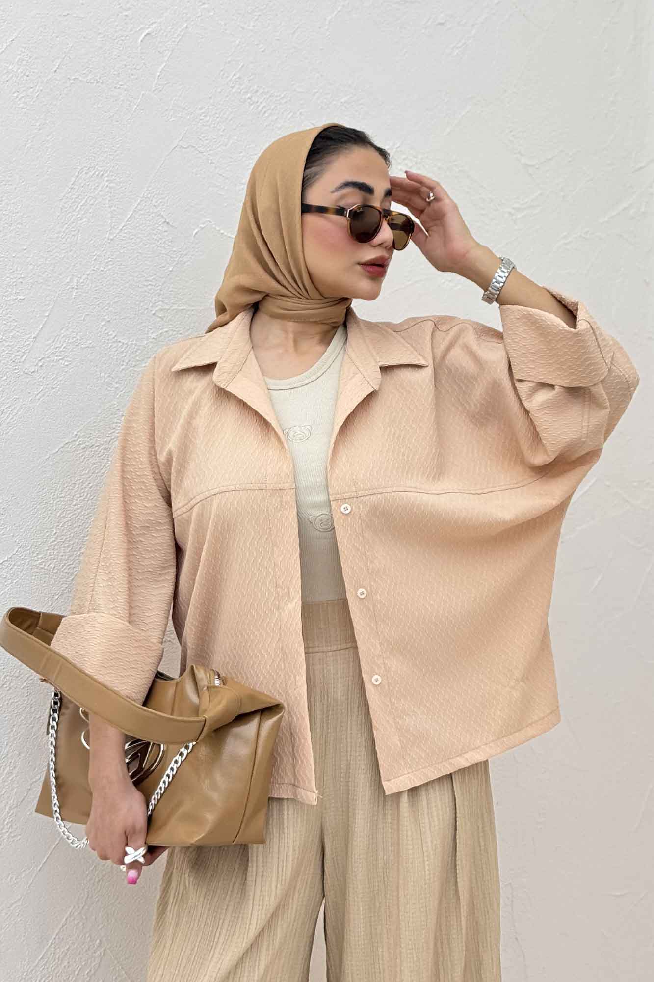 شومیز مانتویی پفکی مچ پهن