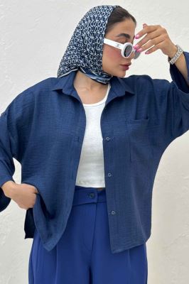 شومیز شانتون بغل چاک آستین پاگن