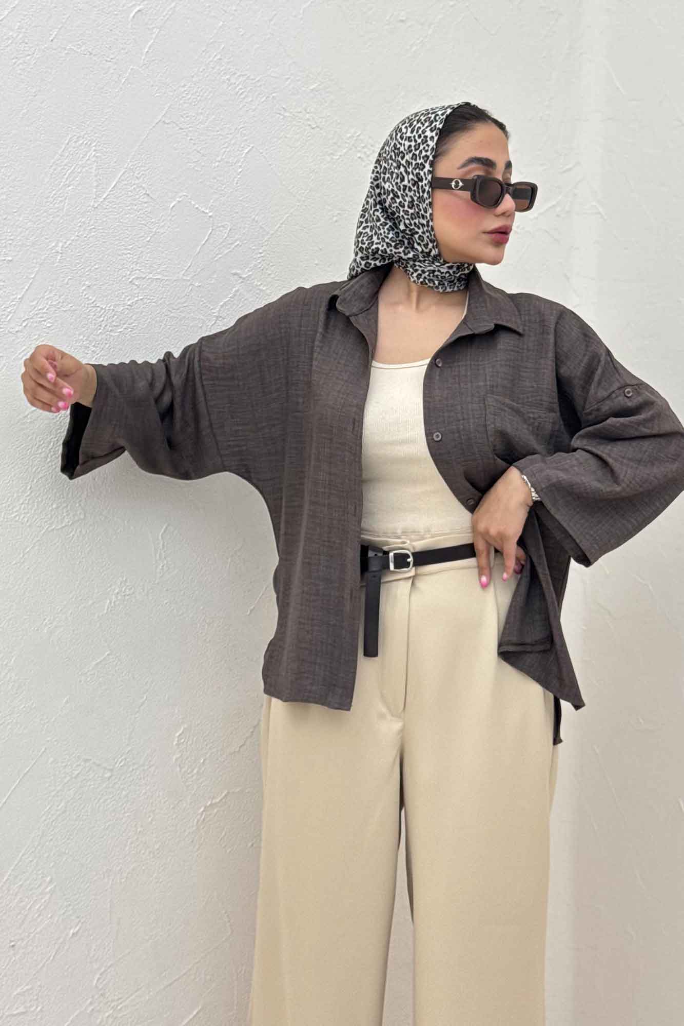 شومیز شانتون بغل چاک آستین پاگن