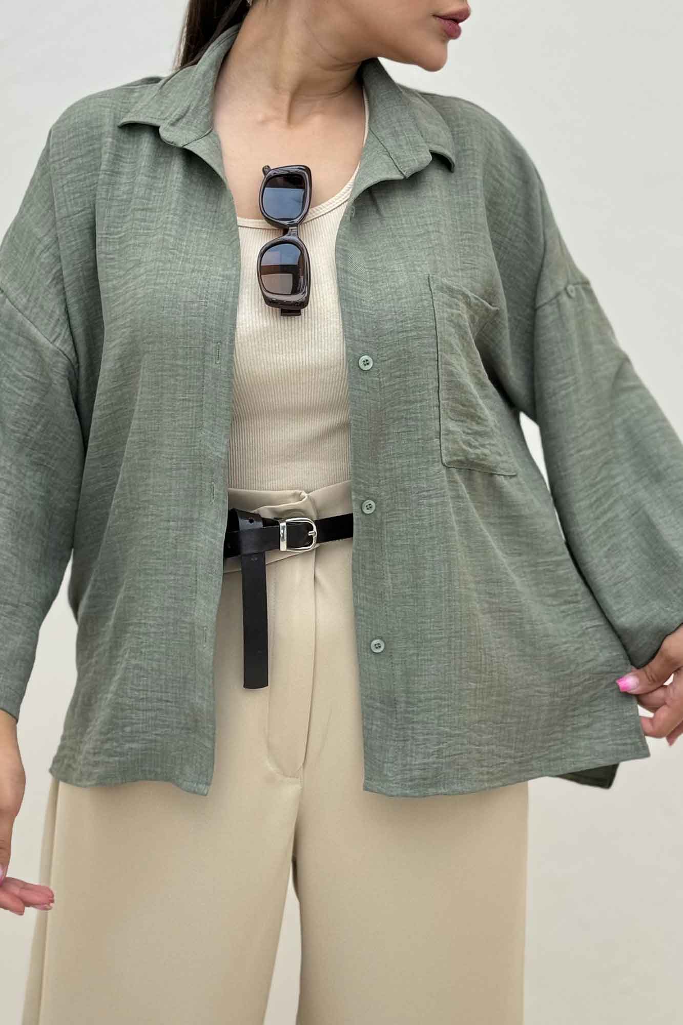 شومیز شانتون بغل چاک آستین پاگن