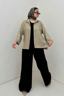 شومیز شانتون بغل چاک آستین پاگن