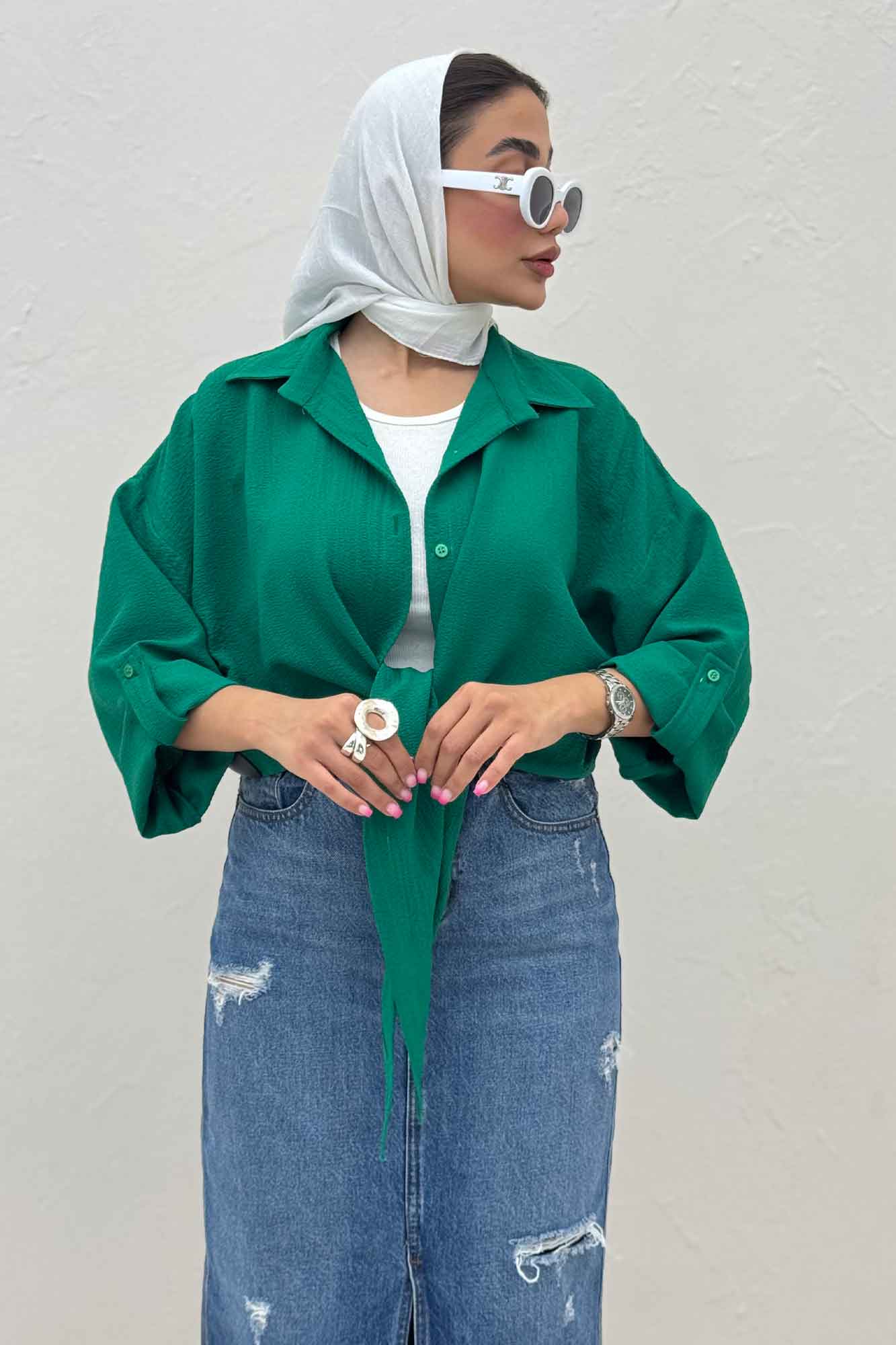 شومیز گره ای پفکی راین