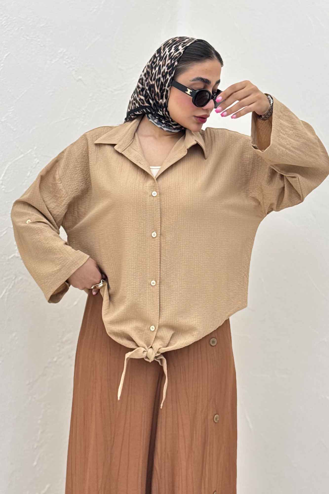 شومیز گره ای پفکی راین