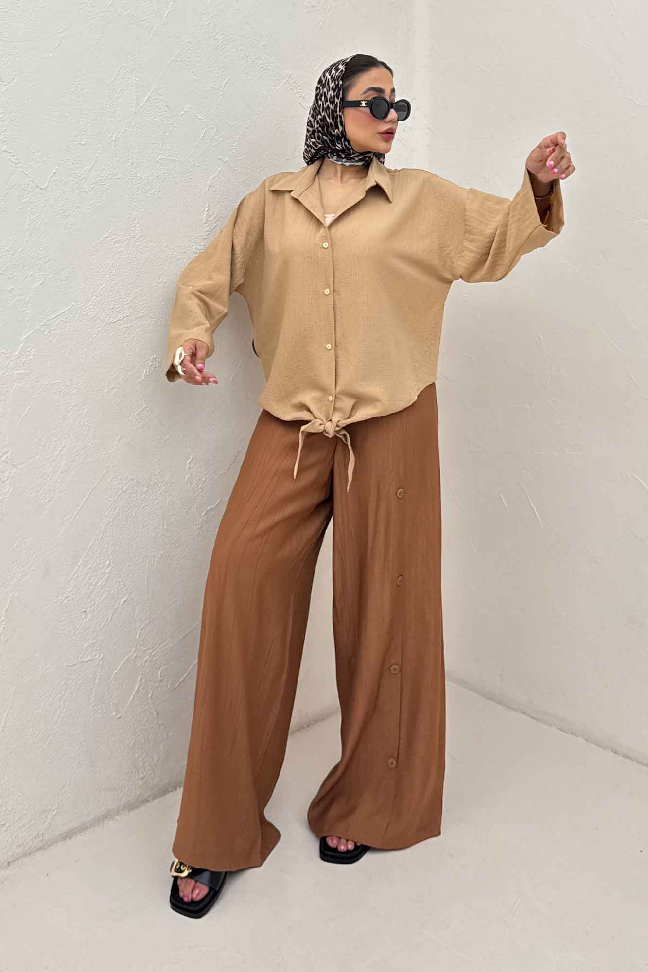 شومیز گره ای پفکی راین