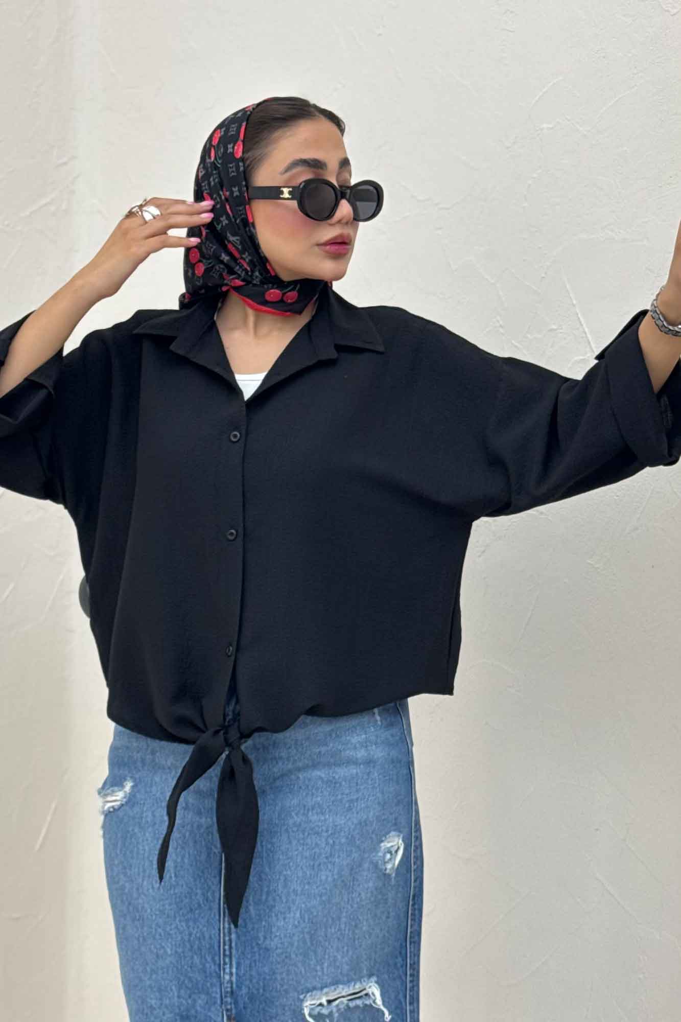 شومیز گره ای پفکی راین