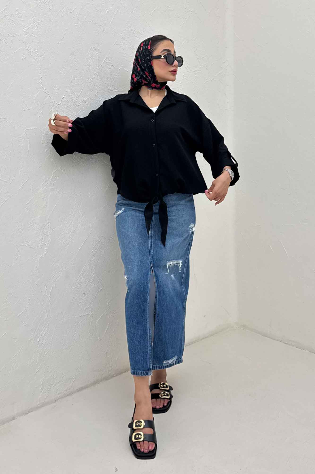 شومیز گره ای پفکی راین