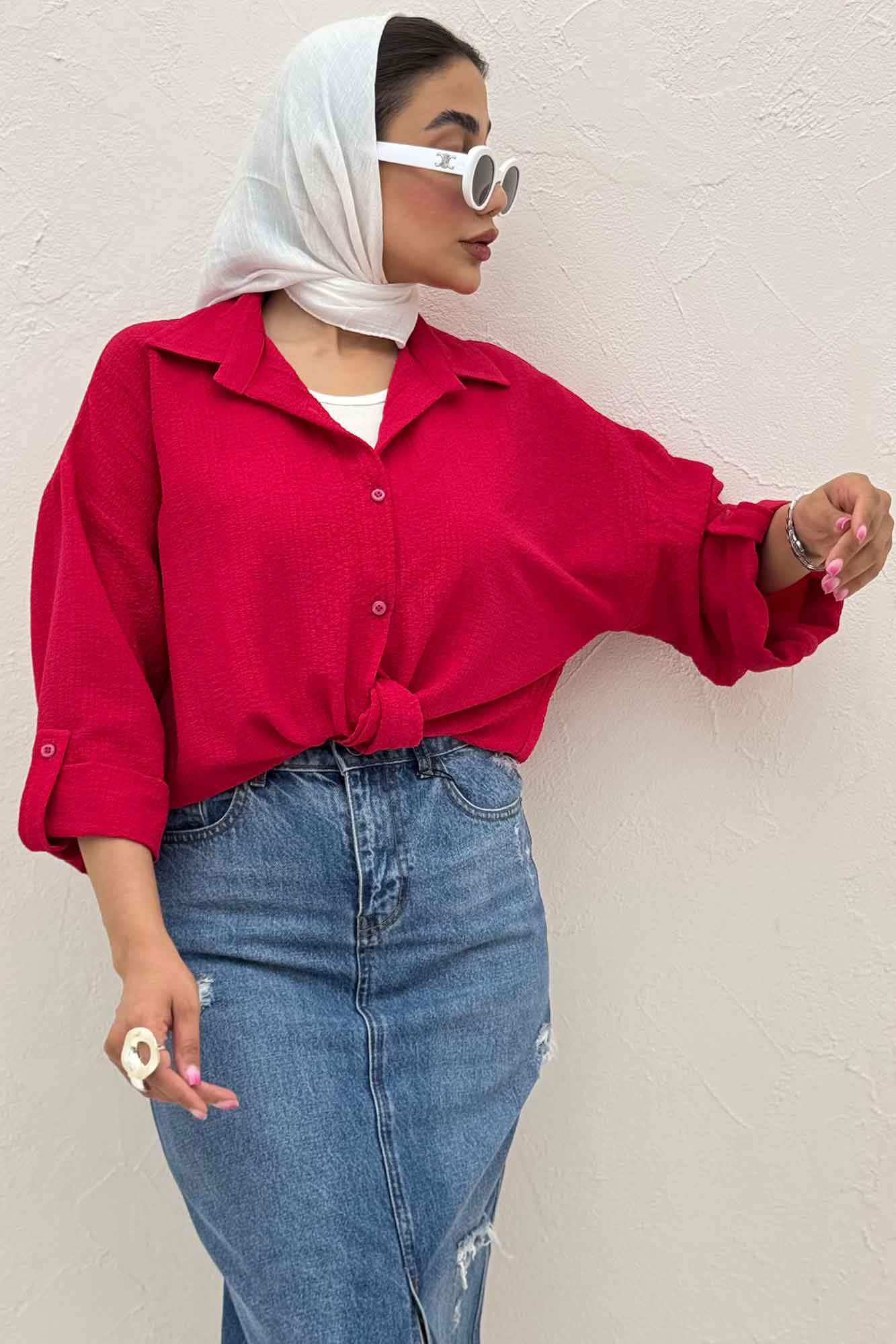 شومیز گره ای پفکی راین