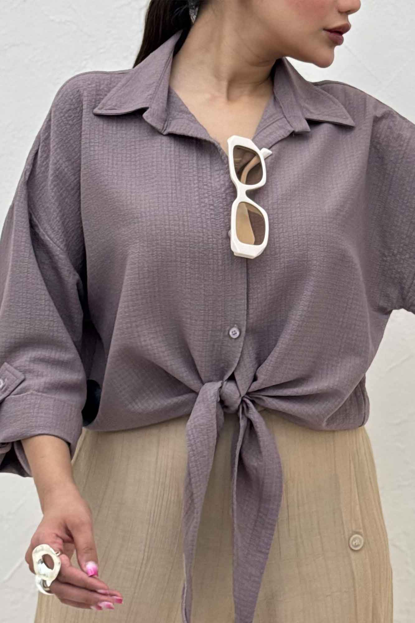 شومیز گره ای پفکی راین