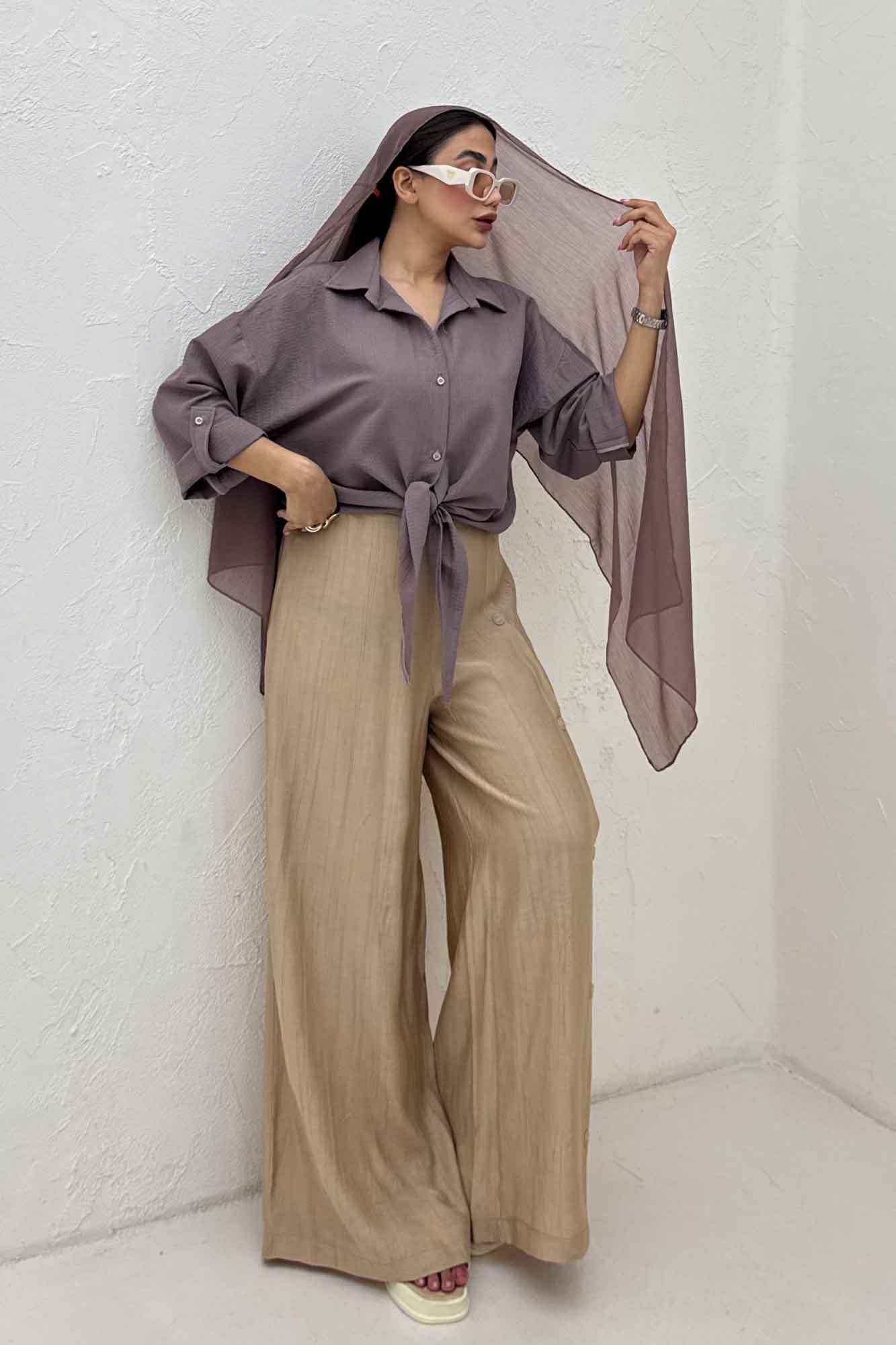 شومیز گره ای پفکی راین