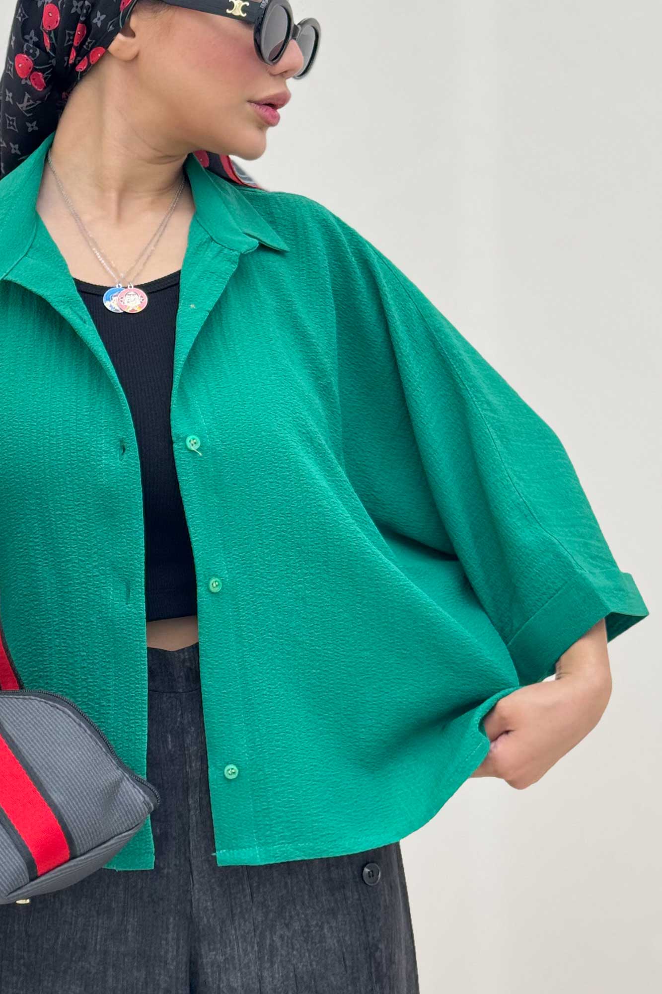 شومیز کیمونو مچ پاکتی پالما