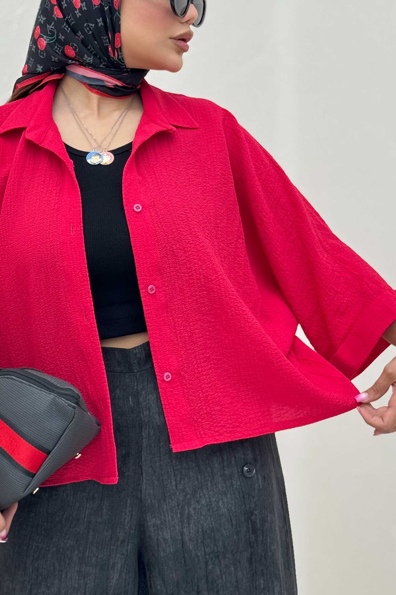 شومیز کیمونو مچ پاکتی پالما