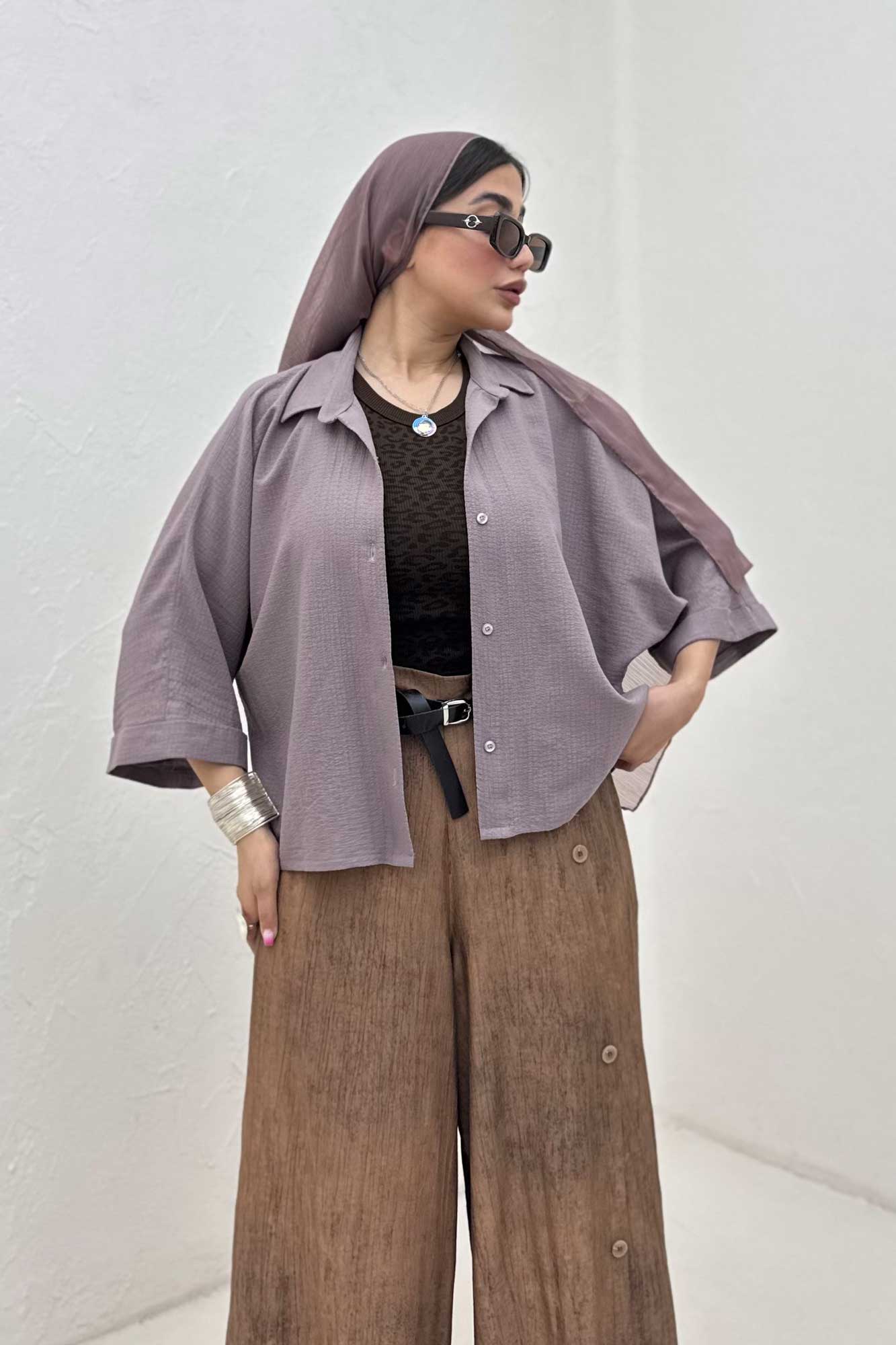 شومیز کیمونو مچ پاکتی پالما