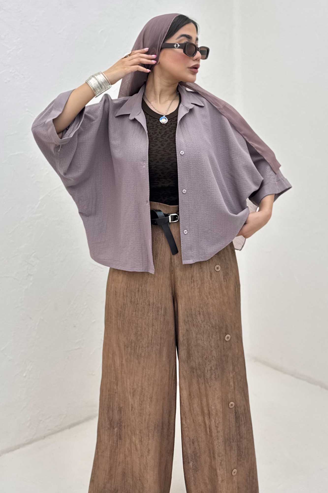 شومیز کیمونو مچ پاکتی پالما