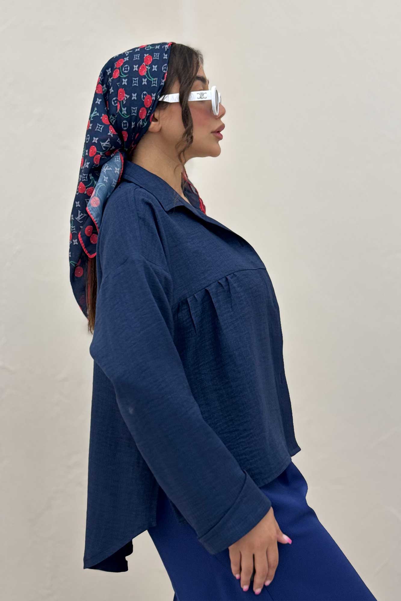 مانتو شانتون پشت بلند بغل دکمه