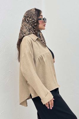 مانتو شانتون پشت بلند بغل دکمه