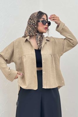 مانتو شانتون پشت بلند بغل دکمه