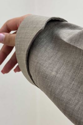 مانتو شانتون پشت بلند بغل دکمه