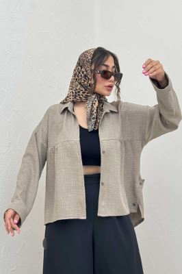 مانتو شانتون پشت بلند بغل دکمه