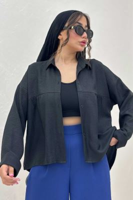 مانتو شانتون پشت بلند بغل دکمه