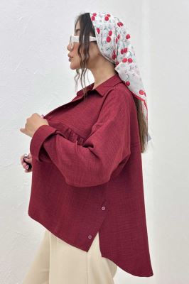 مانتو شانتون پشت بلند بغل دکمه