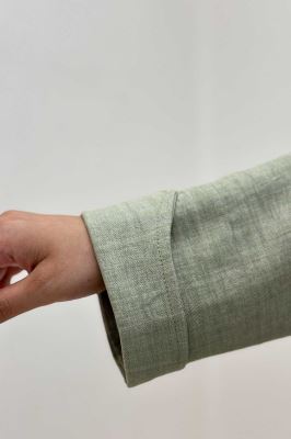 مانتو شانتون پشت بلند بغل دکمه