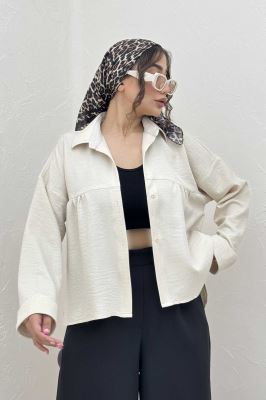 مانتو شانتون پشت بلند بغل دکمه