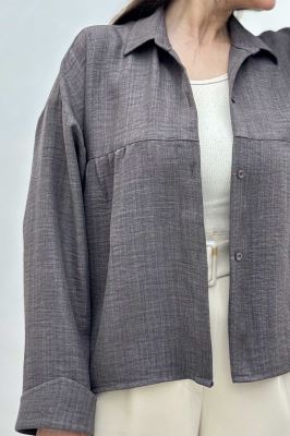 مانتو شانتون پشت بلند بغل دکمه