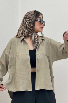 مانتو شانتون پشت بلند بغل دکمه