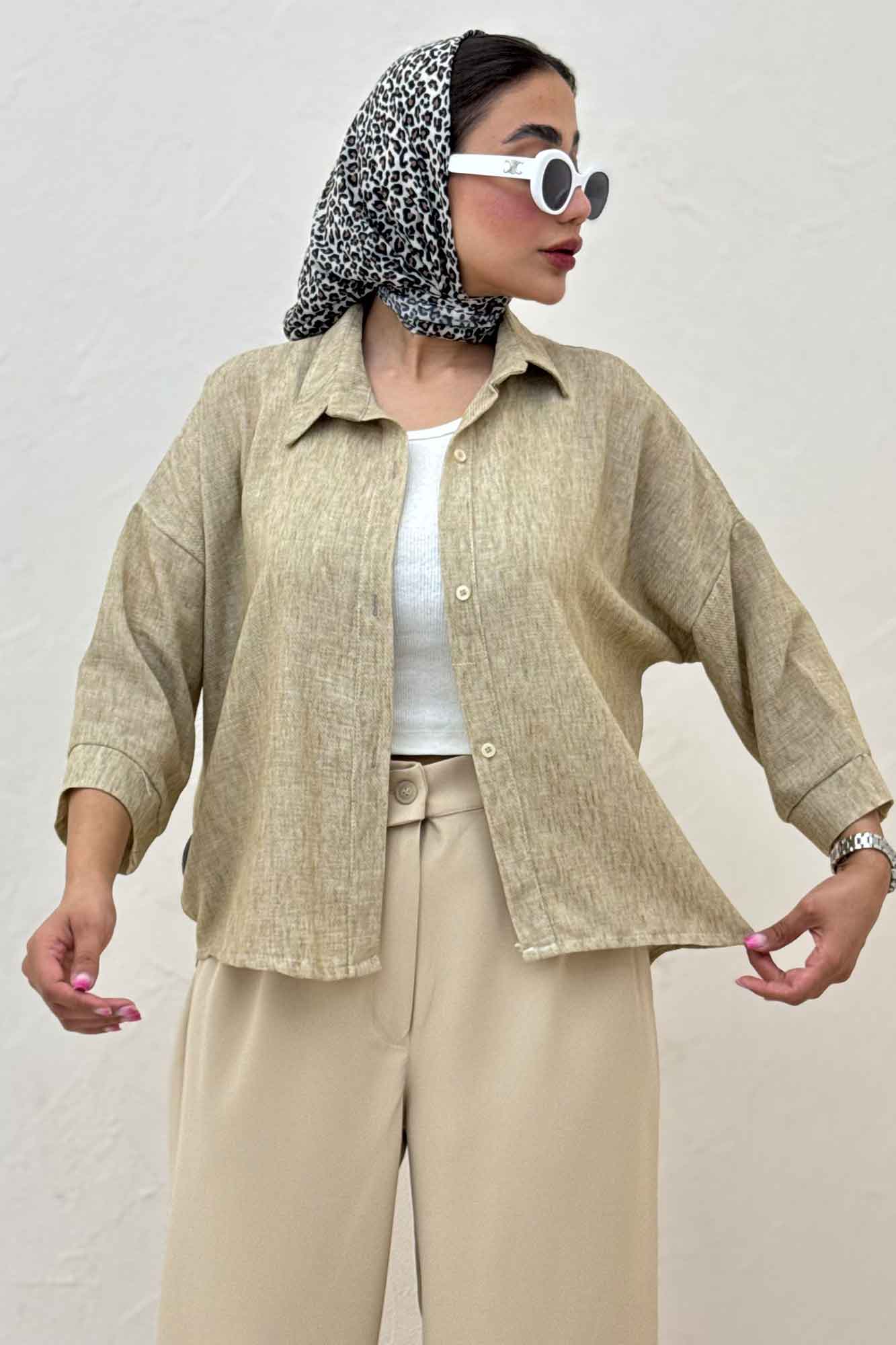 مانتو پشت بلند لینن زارا