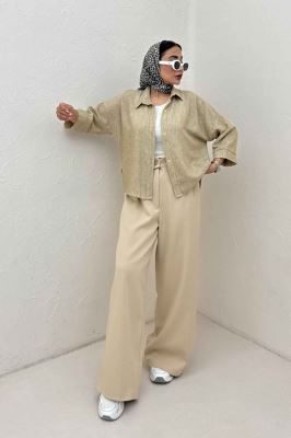 مانتو پشت بلند لینن زارا