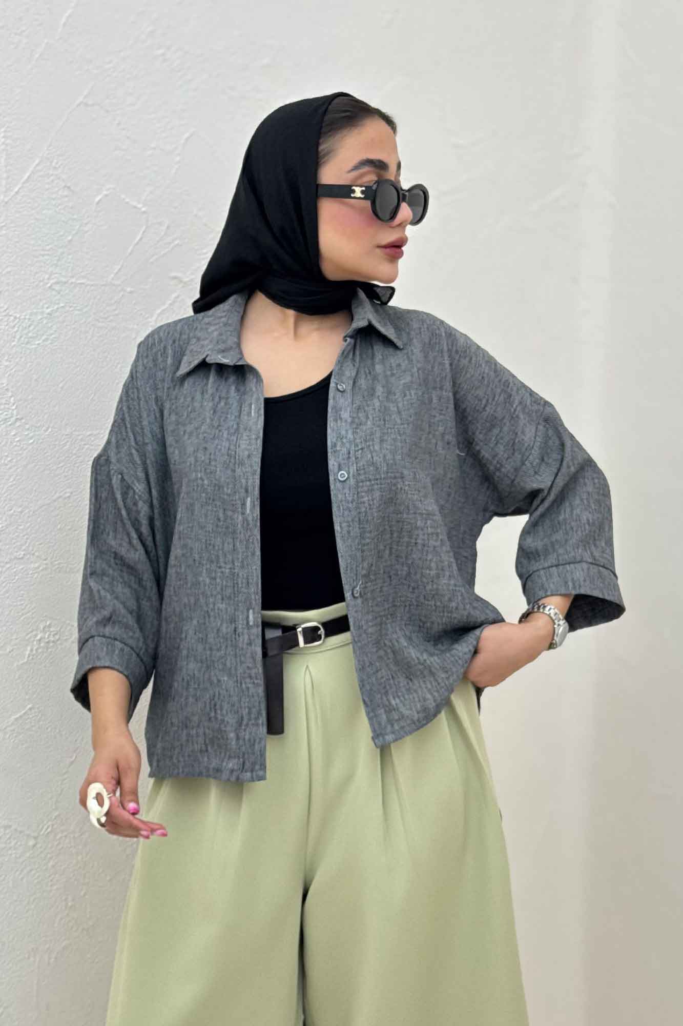 مانتو پشت بلند لینن زارا