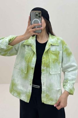 مانتو لینن پایین هلال دو جیب TR (آبرنگی)