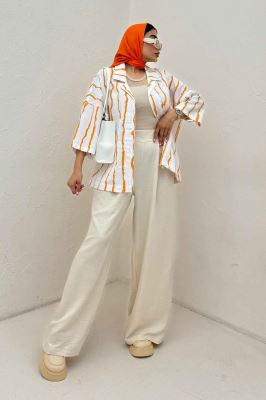 کت یقه شکاری پری راه راه