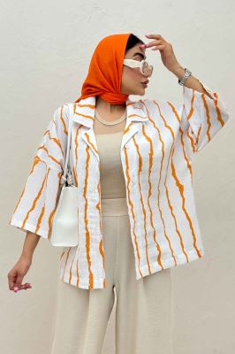 کت یقه شکاری پری راه راه