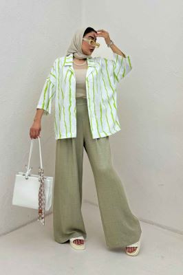 کت یقه شکاری پری راه راه