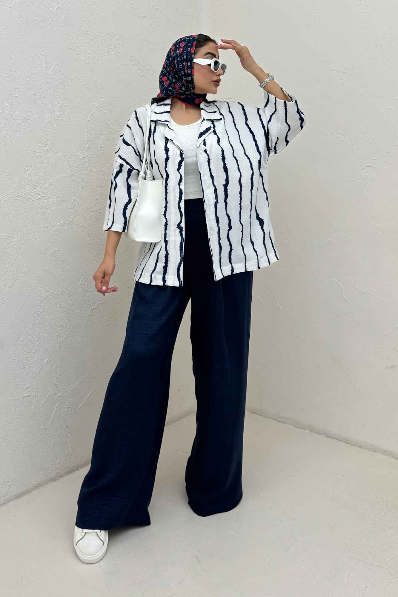 کت یقه شکاری پری راه راه