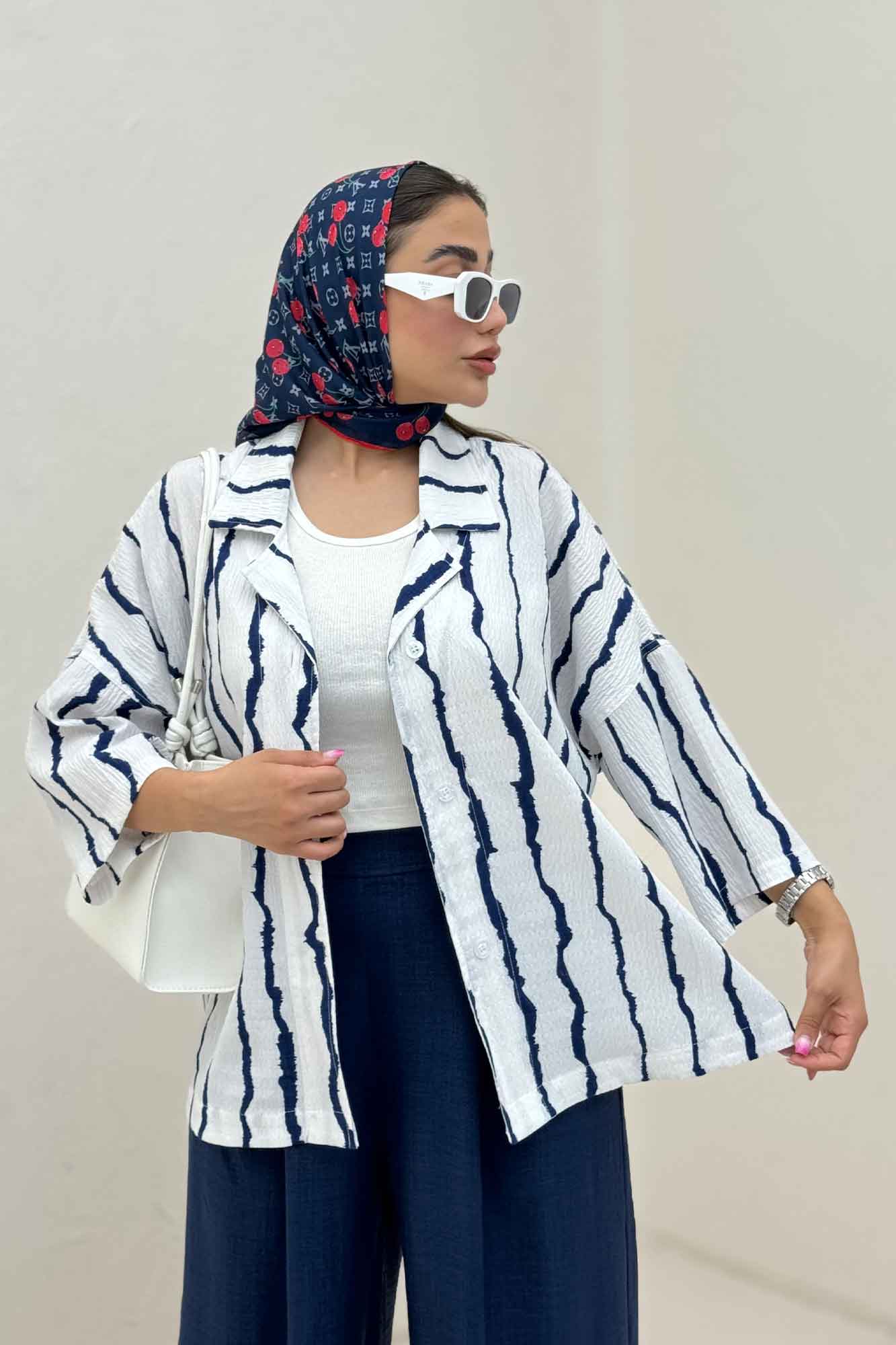 کت یقه شکاری پری راه راه